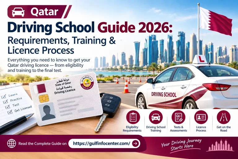 Qatar Driving School Guide 2026 showing driving licence requirements, training and licence process